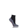 1 Pair Black / Grey RU4 Short Light Volume Ergonomic Cushioned Short Running Socks Ladies 2.5-3.5 Ladies - Falke