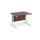 Office Desk | 1000mm Rectangular Desk With Cantilever Leg | Walnut Tops With White Frames | 800mm Depth | Maestro 25