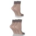 5 Pair Mid Grey 15 Denier Ankle Highs Ladies 4-8 Ladies - SOCKSHOP