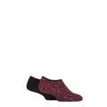 Men's 2 Pair SOCKSHOP Cosy Low Cut Slipper Socks with Grip Black / Red 7-11 Mens