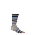 Mens 1 Pair Burlington Stripe Wool Socks Dark Grey 11-14 Mens