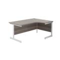 Jemini Radial Right Hand Single Upright Desk 1600x800-1200x730mm Grey Oak/White KF822722