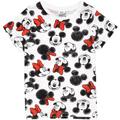 Disney Girls Mickey & Minnie Mouse All-Over Print T-Shirt (13-14 Years) (White/Black/Red)