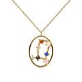 PDPAOLA Gemini 18ct Gold Plated Silver Gemstones Pendant