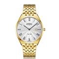 Rotary Ultra Slim Men's Yellow Gold Tone Bracelet Watch