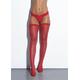 Ann Summers The Plain Top Diamante Hold Ups Detail, Size: Lange-X Large, Red