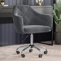Grey Velvet Button Back Office Chair - Marley