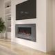 Grey Wall Mounted or Inset Electric Fire with Log and Crystal Fuel Bed - Amberglo