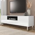 Large White Gloss TV Unit with Storage - TV's up to 77 - Paloma