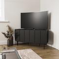 Small Black Oak Corner TV Unit with Storage - TV's up to 43 - Helmer