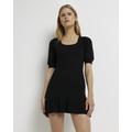 River Island Womens Black Puff Shoulder Mini Dress