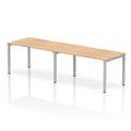 Evolve Single Silver Frame Bench Desk 1400 Maple (2 Pod) - BE374