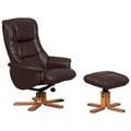 Teknik Office Chicago Nut Brown Luxury Recliner Chair With Cherry Base