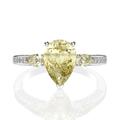 Lemon Yellow Diamond Vintage Engagement Ring Half Eternity Pear Cut Yellow Diamond Cz Ring Mothers Day Gift For Her