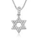 Silver Star Of David Pendant, Zircon Stone 925 Sterling Silver, Jewish Necklace, Chains, Israel Jewelry Gift