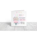 Personalised Auntie Birthday Card, Aunty Aunt Cousin Female Cake Card