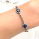 Genuine Blue Sapphire 5 Stone Link Gemstone Bracelet
