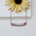 Family Birthstone Necklace - June Gemstone Jewelry Women- Minimalist Pendant- Sterling Silver, Rose Gold