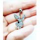 316L Surgical Steel Belly Bars Bunny Cubic Zirconia Navel Rings
