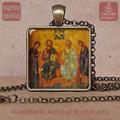 Holy Trinity Icon, Image, Deesis Byzantine Deisis Orthodox Cross, Godmother Gift, Godfather Gift Icon