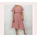 Women's Cotton Gauze Wrap Dress/Short Sleeve With Elastic Waist Spring Summer Dress/ Double Layer