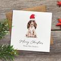 Personalised Cocker Spaniel Christmas Card, Golden Bespoke Xmas Cards, Brown Card | Sq