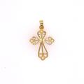 Fancy Filigree Cross Solid 14K Gold Christian Catholic 14K Yellow Baptism Gift Sacrament Religious Latin Roman Pendant Necklace