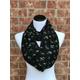 Cactus Print Scarf Cacti Black Green Infinity Scarf Gift For Plants Lovers Saguaro Flowers Mother's Day