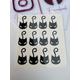 Set Of 12 Scary Cat Self Adhesive Vinyl Sticker Decals. Halloween, Envelope Stickers. Water Bottle, Tumbler, Glass, Window, Party