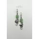 Green Strawberry Quartz, Grey Baroque Pearls & Blue Sapphire Earrings | Quartz Earrings Gemstone Rhodium Plated