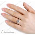 Antique Vintage Art Deco Wedding Engagement Bridal Halo Ring Round 1.5 Carat Moissanite Diamond 14K White Gold Ring, Promise For Her