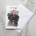 Black Cavapoo Card, Birthday Card, Cockapoo Dog Puppy Card For Lovers