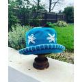 Teal Blue Fleece Hat, Teal Winter Cloche, Chemo Bucket Hat