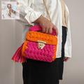 Orange Multicolor Bag, Handmade, Hand Women Bag, Crochet Colorful Bag, Luxury Bag, Hand Knitted Bag, Crossbody-Hand Bag, Yarn Purse, Gift Christmas