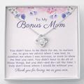 To Bonus Mom Necklace, Stepmom Gift, Foster Jewelry, Message Card Unbiological Second Mother in Law Gift