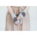 Convertible Mittens in Beige & Brown - Flip Top Thick Knitted Gloves Winter Accessories Fall