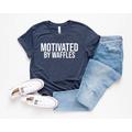 Motivated By Waffles Shirt Breakfast Lover Waffle Gift Mom Weekend Tee Funny Dad Gifts