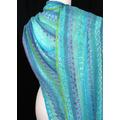 Turquoise/Blue/Green Stripy Scarf, Casuasl Shawl, Pashmina, Head Wrap, Fair Trade