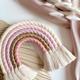 Large Blush Pink & Gold Fibre Rainbow | Macrame Nursery Decor Girls Boho Room Wall Hanging