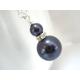 Purple Necklace, Swarovski Pearl Pendant, Crystal Rhinestone, Silver Bridesmaid Gift