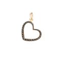 Solid Yellow Gold Jewelry, Pave Black Diamond Pendant, 14K Heart Charm Pendant Gift For Women, Pn-5474