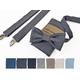 Custom Linen Bow Tie, Pocket Square, Gray Suspenders, Braces, Groomsmen Bow Tie For Men, Pink