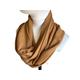 Camel Infinity Scarf, Light Brown Circle Scarf For Gift, Lightweight Loop Jersey Tube Eternity Gift Her