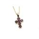 Solid 9Ct Gold Ruby Cross Pendant Necklace & 18 Inch Chain With Free Gift Box