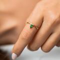 Green Birthstone Rings, Emerald 14K Gold Jewelry, Engagement Ring, Mother's Day Gift