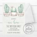 Cactus Theme We've Moved Card, Personalized Watercolor Desert Moving Announcement, Cactus Southwest We Have A New Home Card Stationery Cards