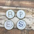 Personalised Cross Stitch Embroidery Enamel Pin | Customised Badge Gift