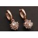 Special Design Turkish Handmade Jewelry Dice Shape Round Cut Topaz 925 Sterling Silver Rose Gold Earrings