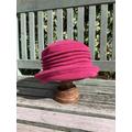 Magenta Pink Cloche Fleece Hat, Bright 1920S Winter Hat