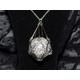 Huge 22mm | 1 Inch Pave Crystal Disco Ball Bead in A Silver Cage Pendant On Sterling Chain Necklace - White, Gray, Black, Pink, & More